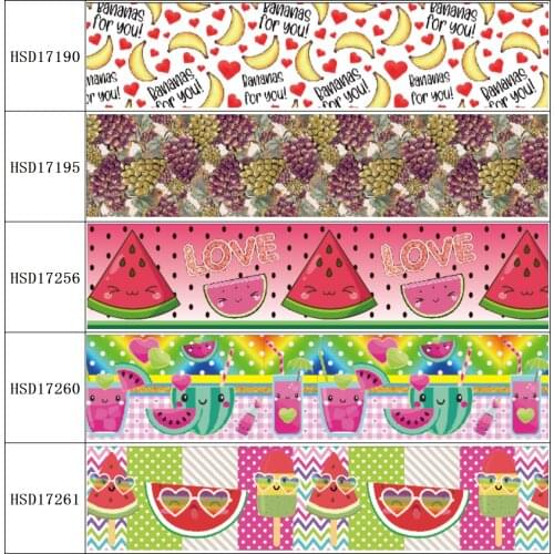 22MM 25MM 38MM 50MM 75mm Printed Pattern on Grosgrain Ribbon for diy ribbon