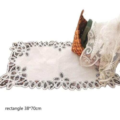 Luxury lace cotton embroidery place table mat cloth pad cup mug drink doily Christmas tea coaster wedding dish placemat kitchen