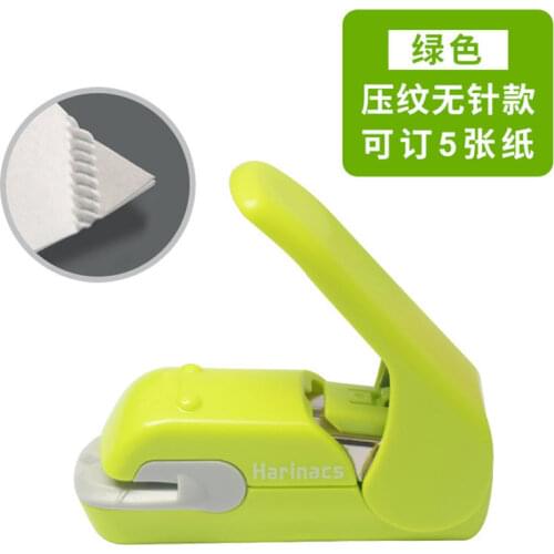 Japan KOKUYO Staple Free Stapler Harinacs Press Creative & Safe Student Stationery For 5 sheets