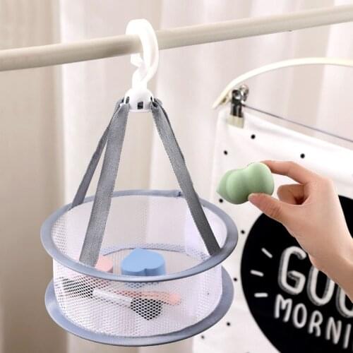 Foldable Drying Rack For Makeup Sponge Brushes Drain Rack Household Mesh Hanging Drying Basket