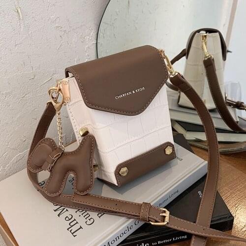 Contrasting design Mini Chain PU Leather Crossbody Bags Women 2020 Branded Shoulder Handbags Female Travel Handbag