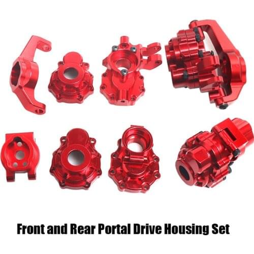 TRX4 Aluminum Front Rear Portal Drive Housing Steering Knuckle, C Hub, Portal Cover Set for 1/10 RC Crawler TRAXXAS TRX-4 Parts