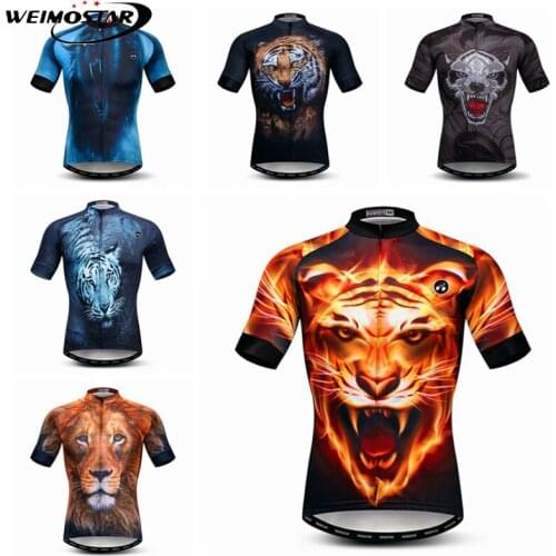 Weimostar tiger Cycling Jersey 2018 pro team Men Mountain Bike Clothing Quick Dry Cycling Wear Summer mtb Bicycle Jersey Shirt