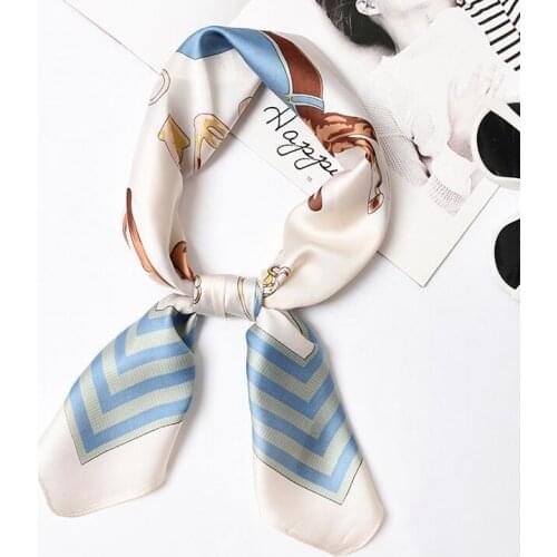 Yishine Animals Deisgn Silk Satin Women Square Scarf Ladies Wrap Bandana Head Scarf Shawls Bag Accessories Handkerchief