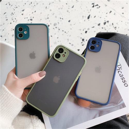Easybyz Protection Bumper Phone Cases For iPhone 11 11 Pro Max XR XS Max X 8 7 6 6S Plus Matte Translucent Shockproof Back Cover