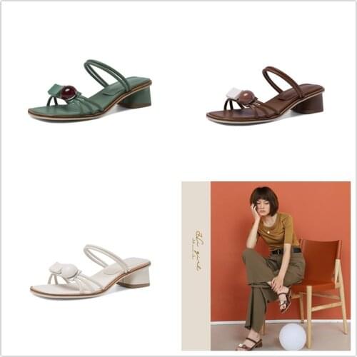 Ladies Sandals 2020 New Style Summer Mid-Heel Strappy Square Open Toe Sandalia Mujer Women Shoes