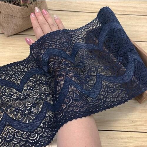 1Meter Elastic Lace Trim For DIY Clothing Accessories French Net Stretch Dark Blue Wedding Bra Fabric Sewing Applique Craft
