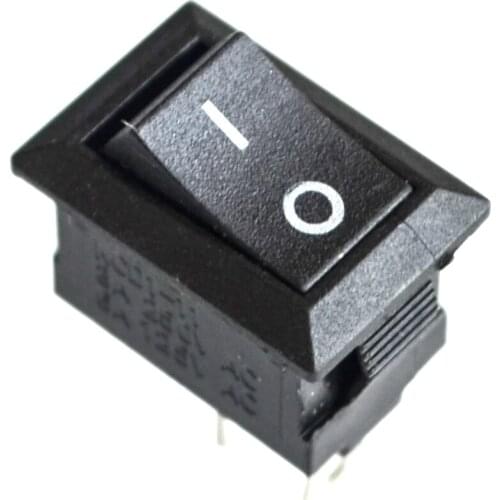 10pcs ON / OFF Rocker Switch, 117S 2-Pin 250V3A 125V6A ON-OFF Black Plastic 2 Pin