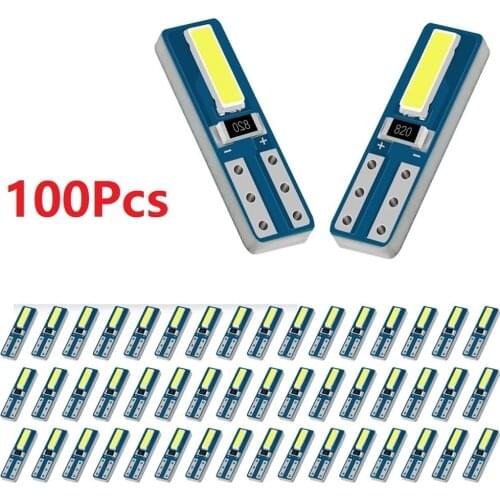 100/50Pcs T5 Led lights W3W W1.2W Led bulbs Canbus Car Interior Lights Dashboard warming indicator Wedge Auto Instrument Lamp