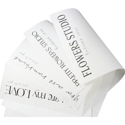 20pcs/lot INS Flower Wrapping Paper Bouquet Packing Materials Sty Minimalist English Gift Wrap Crafts Florist