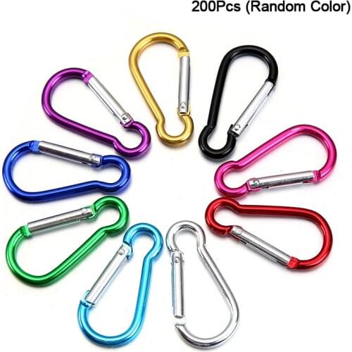 200PCS Gourd Type Carabiner Spring Clip Keychain Hook For Home Outdoor Camping Hiking Traveling Fishing Backpack Bottle