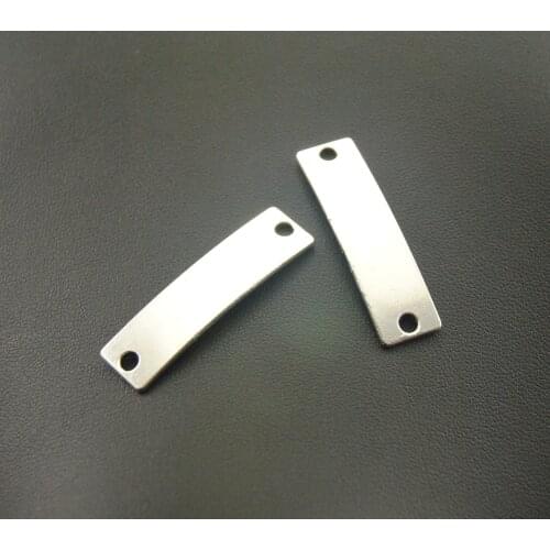 5pcs Silver Color Blank Plates Hand Stamping Tags Connector Jewelry Findings Components Charms A1016