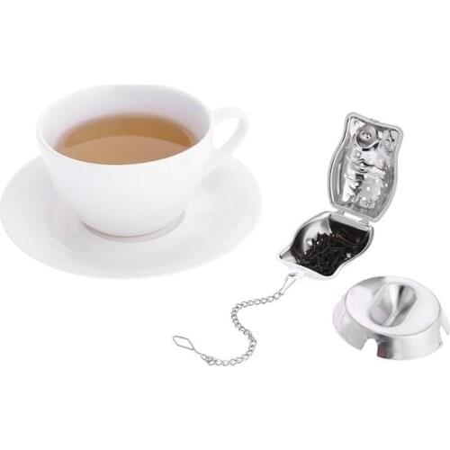50pcs/lot Owl Mesh Tea Infuser 304 Stainless Steel loose-leaf Tea Infuser Filter Diffuser Steeper Pot Tea Strainer