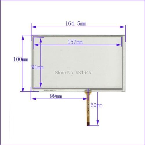 ZhiYuSun 7 inch 164.5mm*100mm 4 wire TOUCH SCREEN for gps glass TP-1602 touch panel 164.5*100 for AT070TN90 TN91