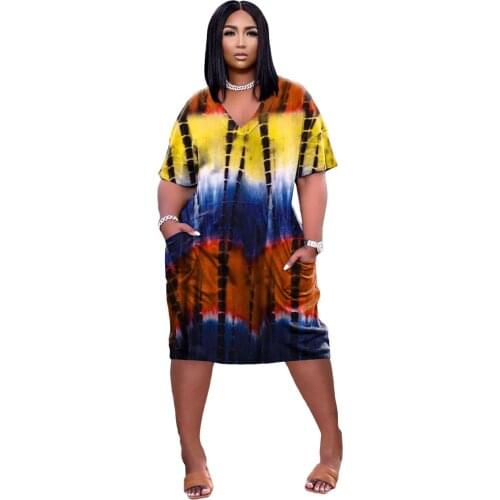 African Dinner Dresses For Women 2021 New Summer Elegant Gown Tye-die Printed Dress Dashiki Ladies Clothing Vetement Femme 2021