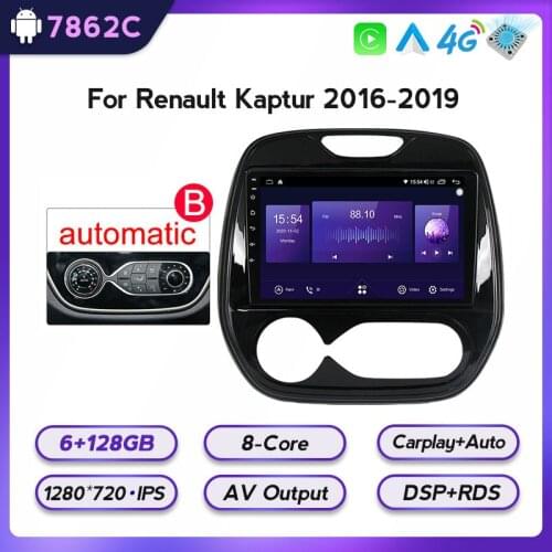 Car Radio Android Stereo Receiver For Renault Kaptur Captur 2016-2019 Video Player Multimedia Navigation GPS No 2 Din Dvd