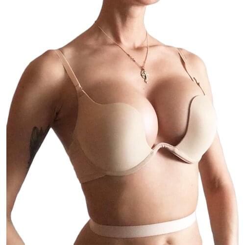 Multiway Gather Womens Push Up Bras Sexy Brassiere Ultra Deep V Lingerie Party Bralette Underwear Tops