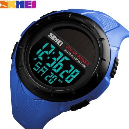 SKMEI Solar Power Sports Watches Luxury Brand Mens Watches Waterproof Chrono Clock Men Fashion Wrist watches Relogio Masculino