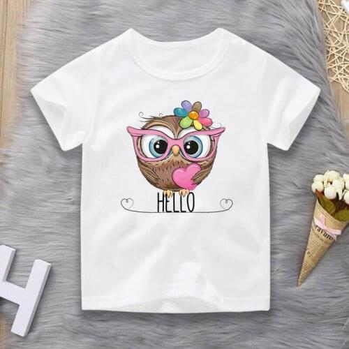 Cute The Owl Cartoon Kids T Shirt Boys/girls Kawaii Clipart Owl Family Children T-shirt Fashion Cute Casual Tshirt Cloth Kids
