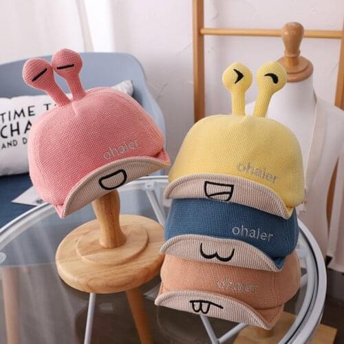 Baby cap double tentacles autumn and winter baseball cap children hat soft brim cap newborn props 3 to 36 months