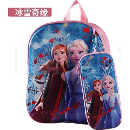 Disney 95 Car Boys Kids Schoolbag Frozen Elsa Princess Bookbag For Girls Cartoon Backpack For Primary school