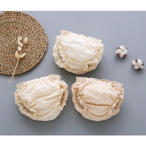 Baby Girl Boy Cotton Breathable Skin-Friendly Ruffled Bloomers Diaper Cover Baby Comfortable and Soft Underwear Shorts