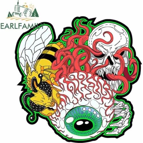 EARLFAMILY 13cm x 12.9cm For Eye of Cthulhu Motorcycle Car Bumper Stickers Custom Printing Decal Surfboard Decoration