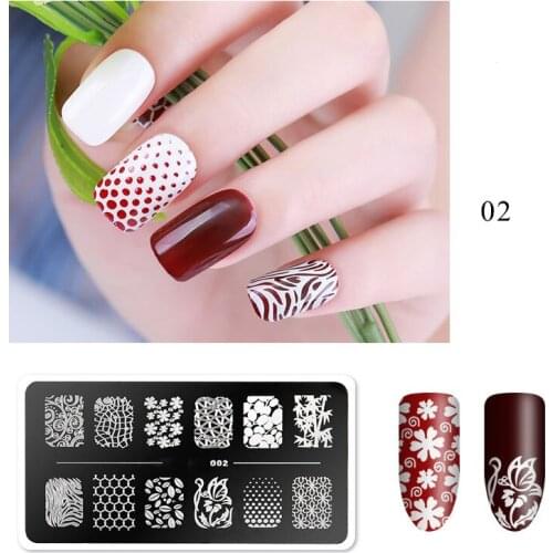 Hot Sell Geometric Design Stamping Plate Flower Stainless Steel Nail Art Image Stamp Stencils Marble Snake Print Template