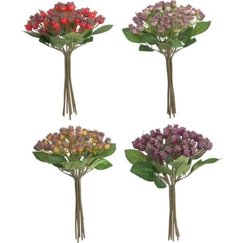 Artificial Pomegranate Fruit Branch Stems For Wedding Party Home Decoration Fake Green Pot Plants Flower Ornament