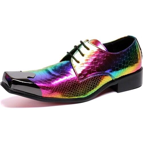 Italy Handmade formal shoes men Fashion Party Wedding Office Male Dress Shoe Genuine Leather oxford shoes for men Square toe