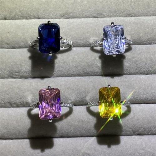 Flower cut 5ct AAAAA cz Birthstone Ring 925 Sterling Silver Engagement Wedding Band Rings for women Bridal Charm Party Jewelry