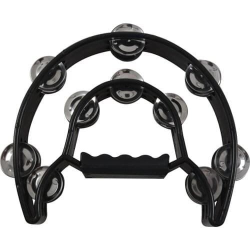 Compact Double Half Moon Music Tambourine Percussion Tamborine Drum Durable #8