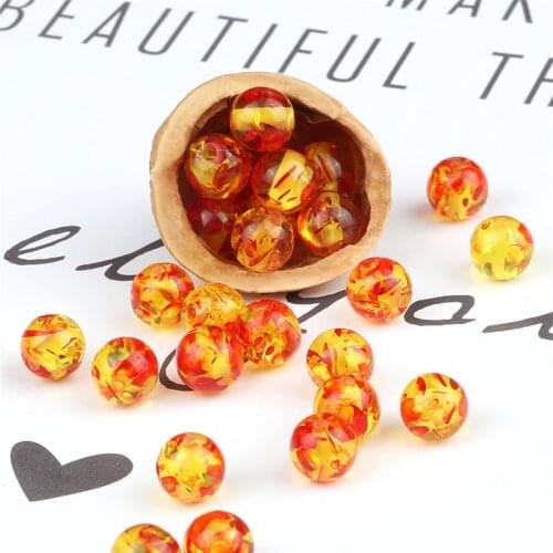Agates Round 12/10/8/6mm Imitation Ambers Loose Beads For DIY Bracelet Necklace Jewelry Making Accessories Handmade Lover Gift