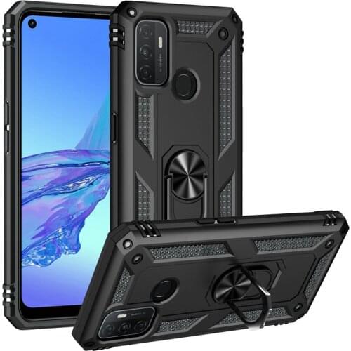 Metal Ring Hard Phone Case for Oppo A53 2020 A53s Oppo A15 A15s Armor Cover Capa Etui Coque