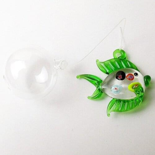 Micro ocean world aquarium decoration pendant handmade floating glass Tropical Fish Figurine art Marine animal statues ornament