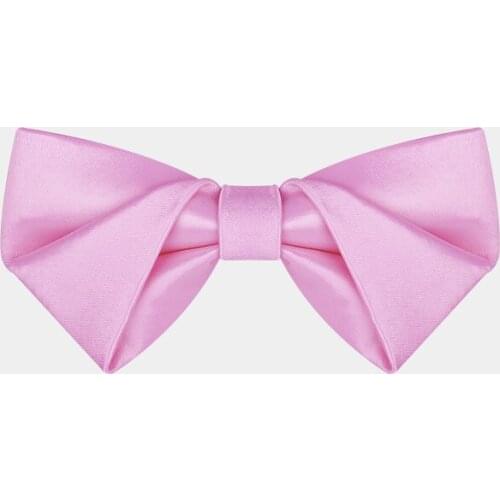 Fashion Mens Pink Bow Tie, Solid Smooth Silk Neck Tie, with Gift Box, Personal Gift for Wedding Party Business Dress Groom