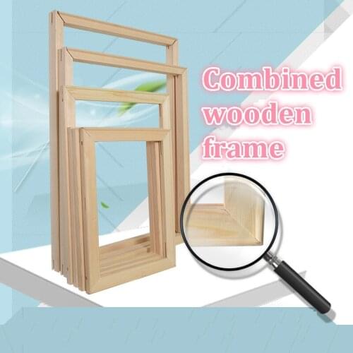 Combined wooden frame for painting by numbers canvas painting DIY custom frame any size picture inner frame without the painting