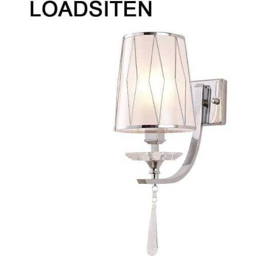 Aplik Lamba Mural Interieur Mirror Cama Applique Murale Lampara De Pared Interior Luminaire For Home Crystal Wall Bedroom Light