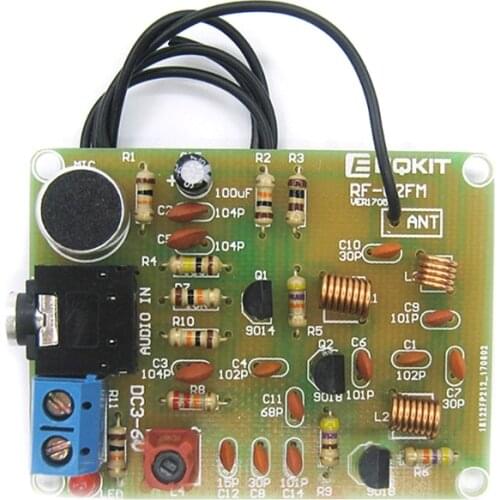 New DIY Kit 88-108MHz FM Transmitter Frequency Modulation Wireless Microphone Suit