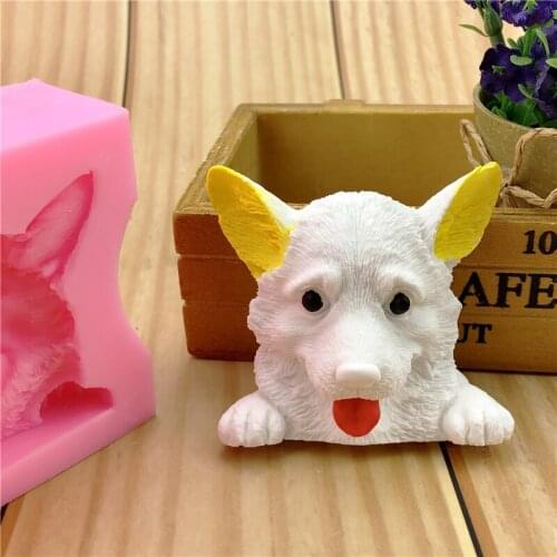 New 3D Cute Dog Soap Silicone Candle Molds DIY Baking Fondant Cake Decorating Tools Jelly Candy Chocolate Polymer
