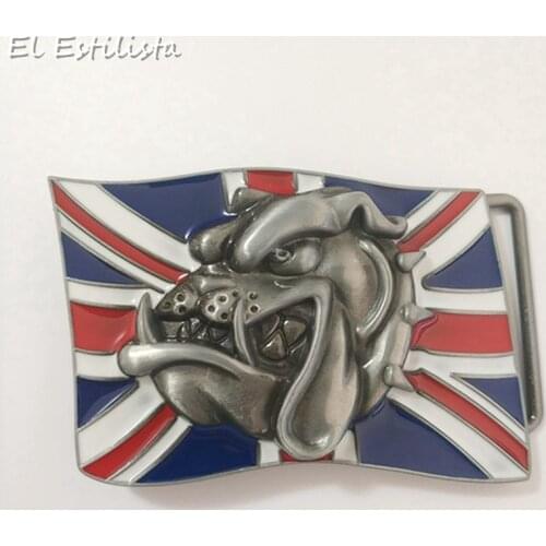 2019 New Arrival Cute Pet Bulldog Belt Buckle England Flag Series Animal Buckles Suit 4cm Width Belt Jeans Accessories for Belts