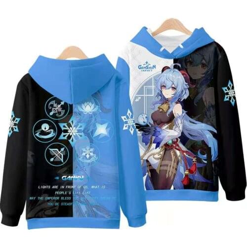 Autumn Japanese Kawaii Sweet Anime Girl Genshin Game Cospaly Hoodie Loose Casual Comics Mens And Womens Pullovers