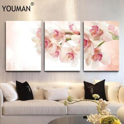 Frameless Poster Wallpaper Small Fresh Pink Romantic Flower Modern 3D Canvas Painting Art Poster Print Art Wall Picture Children