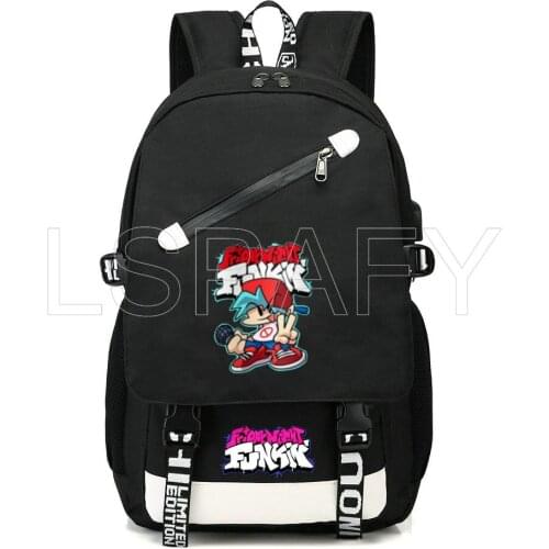 New Friday Night Funkin Student backpack Boy Girl USB Backpacks Children Book Bags Men Teenagers Fashion Traveling Backpack