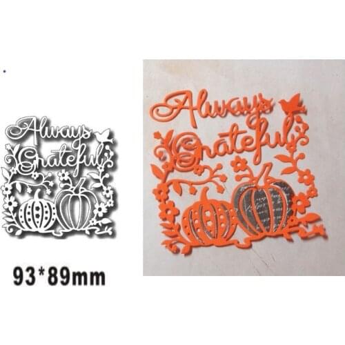 Happy Halloween Always Grateful Metal Cutting Dies for DIY Scrapbooking Album Decorative Embossing Handmade Paper Cards Gift