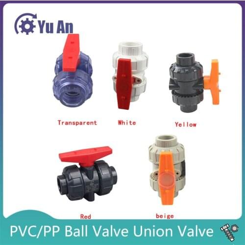 PVC/PP Ball Valve Union Valve PVC Water Pipe Connector Plumbing Hose Fittings Slip Shut Valve 1 Pcs
