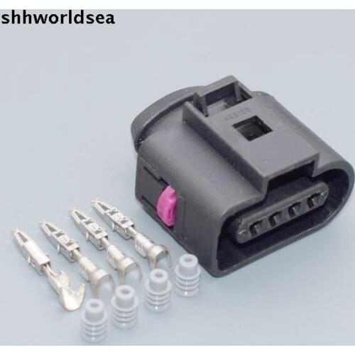 Shhworldsea 4 Pin 1.5MM Socket 1J0973704 Car Intake air pressure sensor plug Auto waterproof electrical connector for VW Audi