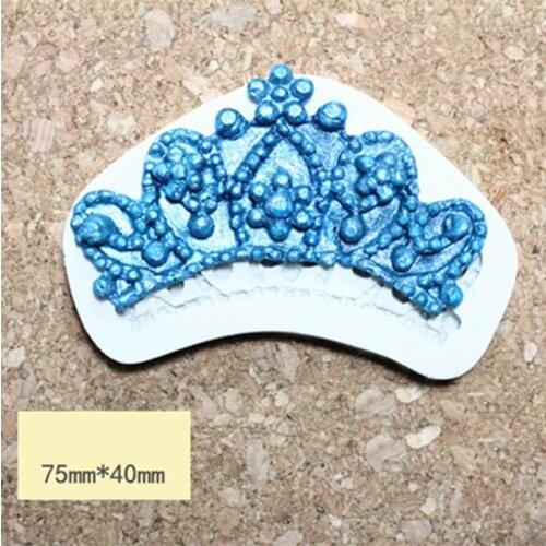 Silicone Mold Fondant Mould Crown Sugarcraft Cake Crown Candy Mold for Cake Decorations Aroma Stone Moulds Food Grade Silicone