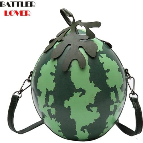 Hot Cute Cartoon Bags Watermelon Apple Shape Shoulder Bag for Girls Mini Crossbody Bags Personality Purse Fashion Messenger Bag
