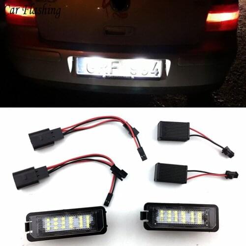 2PCS Error Free LED Number License Plate Light for VW Volkswagen EOS 06~ GOLF 4/5/6/7 LUPO 99~06 Passat CC 09~ Beetle 2006-2010